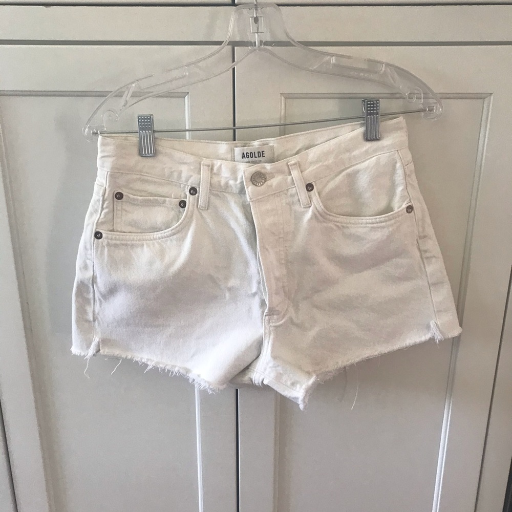 Agolde White Jean Shorts